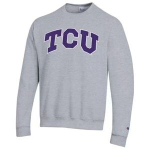TCU Champion Pullover Crewneck Sweatshirt Gray Texas Christian University Size M